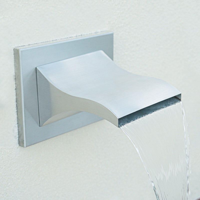 Ensemble de fontaine à cascade de 8 pouces en acier inoxydable 316 en forme de cascade, Koi Pond , Argent argent