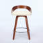 Ensemble de 2 tabourets de bar, tabourets de bar pivotants à dossier bas, chaises de bar en bois avec assise à coussin souple, siège d'une hauteur de 25 po (beige, comptoir de 25 po)