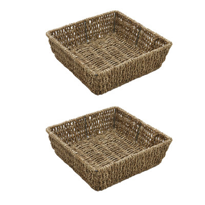 JVL SEAGRASS WITH METAL FRAME Decorative Basket