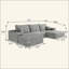 Canapé modulaire Cloud avec 1 repose-pieds, canapé rembourré minimaliste moderne, canapé confortable en forme de U pour le salon, canapé d'angle à assise profonde, aucun assemblage requis (tissu en velours côtelé moelleux)-130552090