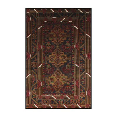 Tapis brun à motif oriental