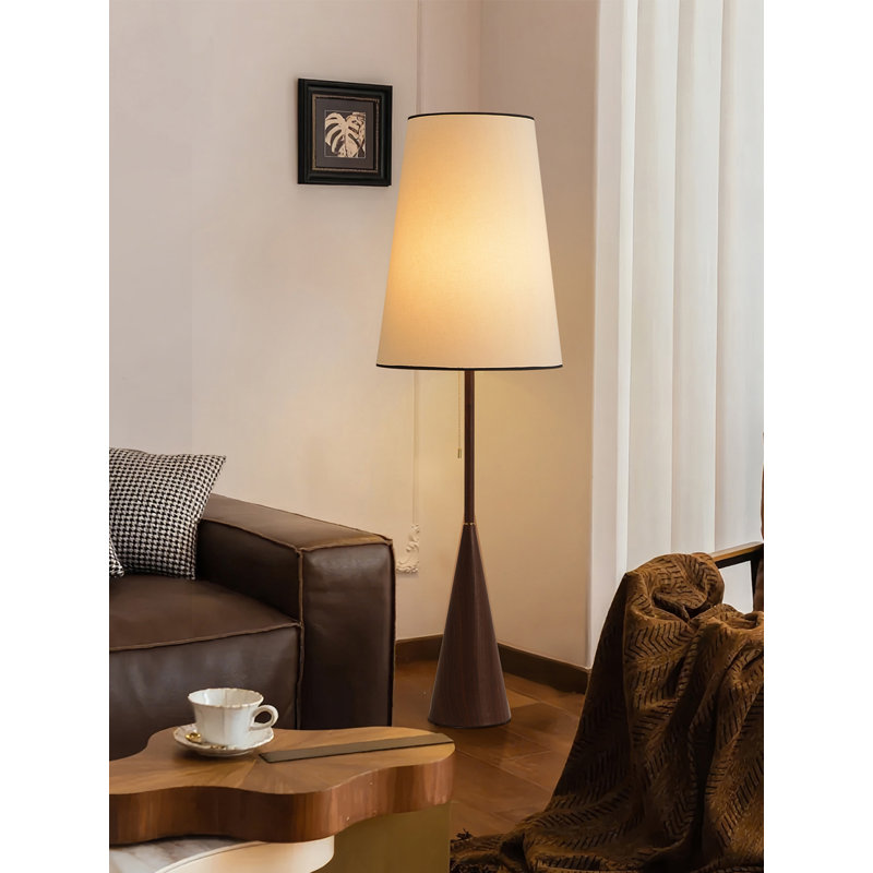 French Vintage-Style Iron & Fabric Floor Lamp