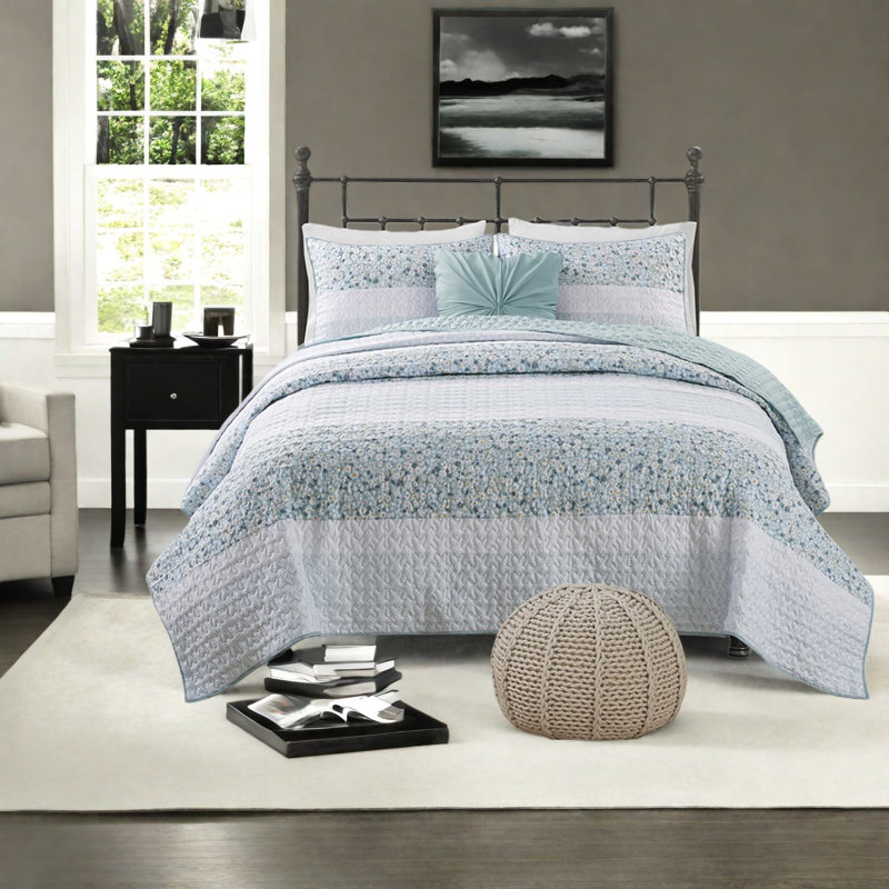 Ensemble de literie 4 pièces en polyester hypoallergénique élégant de style campagne pour le confort de la chambre à coucher