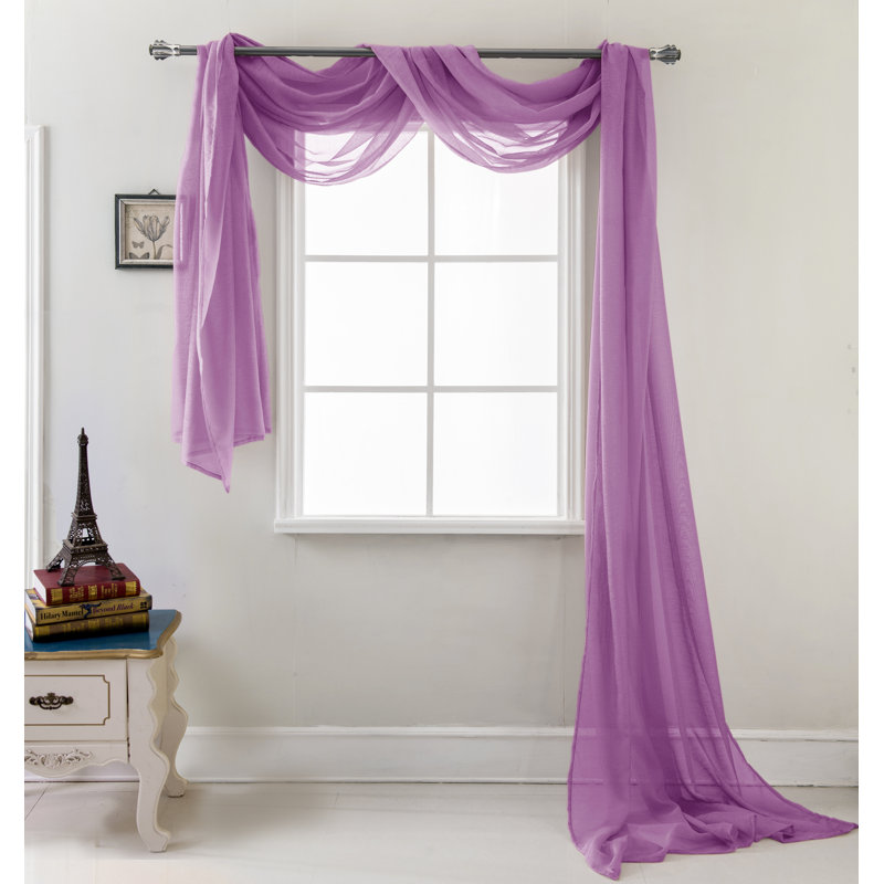 Rideau en contour de fenêtre transparent Brannon, Lilas