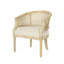 Chaise d'appoint classique classique beige avec sangles de canne et accoudoirs rembourrés avec cadre en bois d'hévéa-652518748