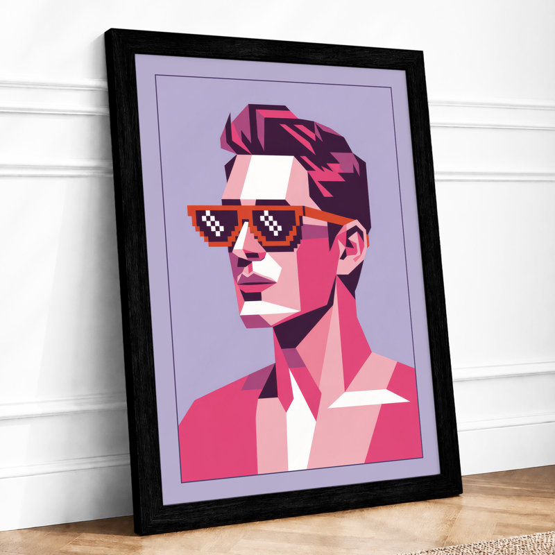 Sunglasses Statement Modern - Framed Print, A1 - 84.1 x 59.4 cm, Black