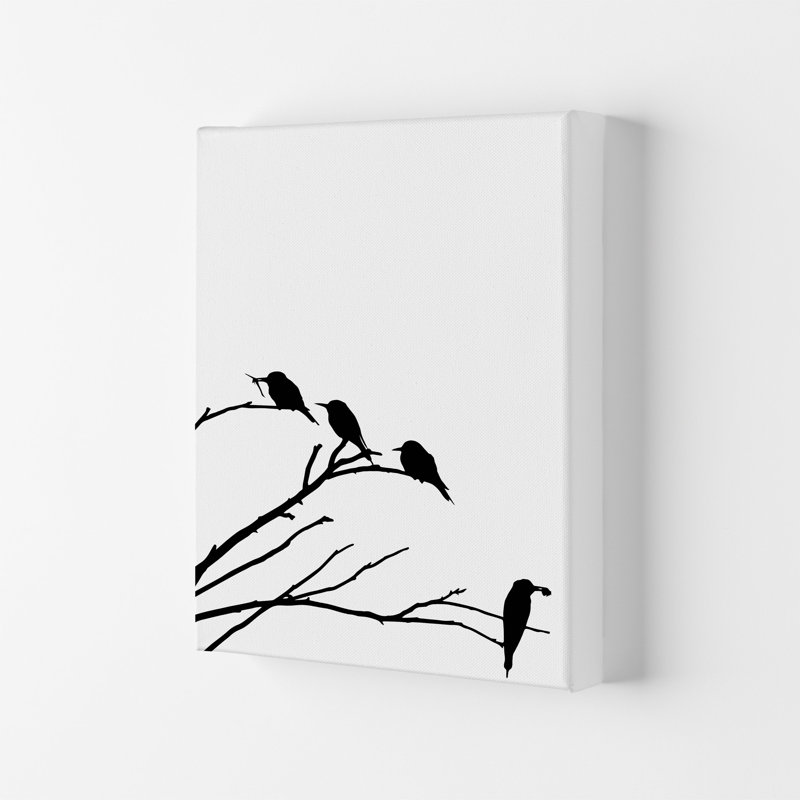 Corner Branch With Birds by Pixy Paper - Print, Wrapped Canvas, 84cm H x 59.4cm W x 4cm D