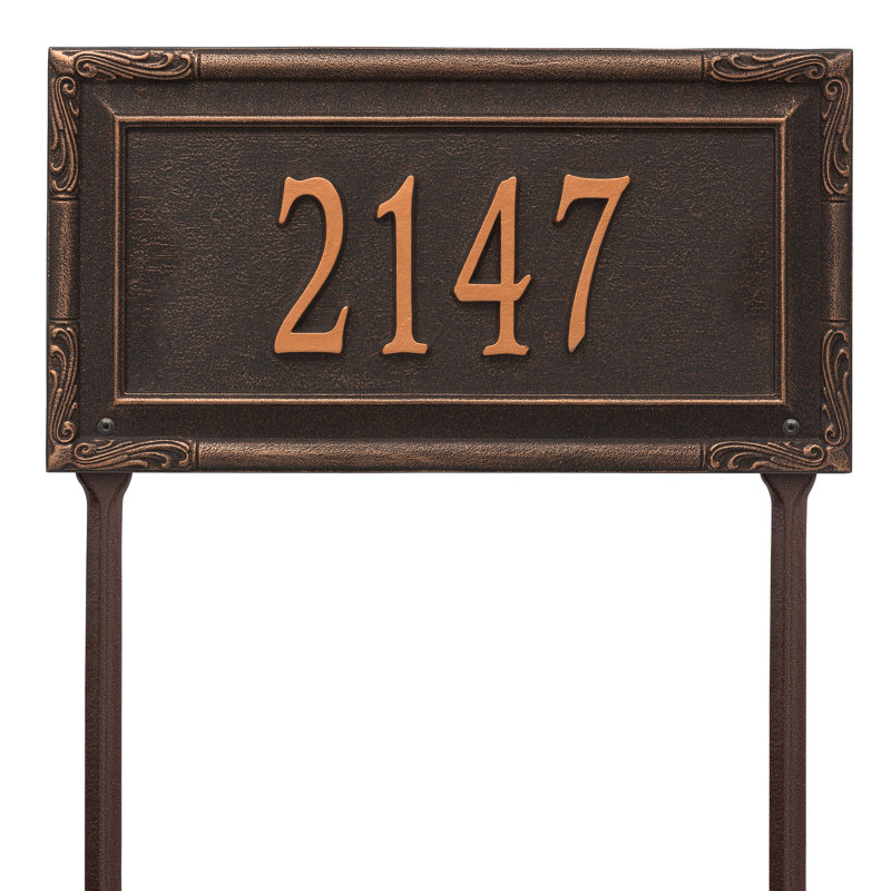 Plaque d'adresse sur 1 ligne Gardengate, Bronze huilé, Oui