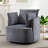 33.86'' Wide Contemporary Soft Upholstered Swivel Barrel Chair With Two Accent Pillows-117494260