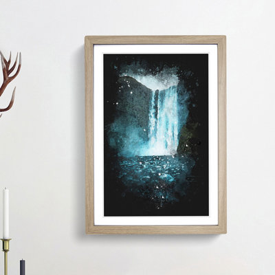 Waterfall Path in Iceland - Framed Print