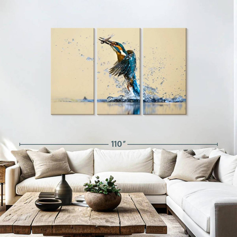 Brampt Blue Kingfisher, 48" H x 74" W
