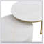 Table basse gigogne ronde moderne cannelée avec tiroir en blanc et or 31,5 po-1026654880