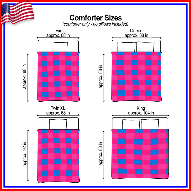 Pink Checkered Comforter, Twin Extra Long