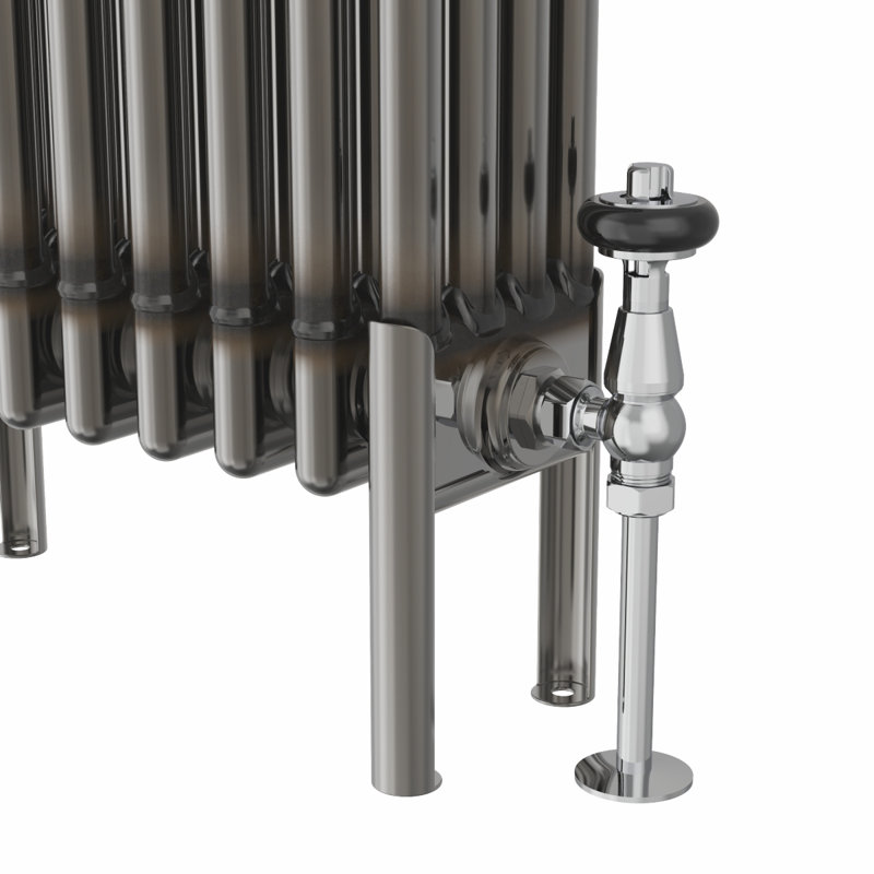 Doty Horizontal Traditional 4 Column Radiator Raw Metal, 60cm H x 119cm W x 14cm D