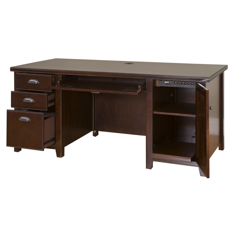 Bureau d’ordinateur en bois massif Michal