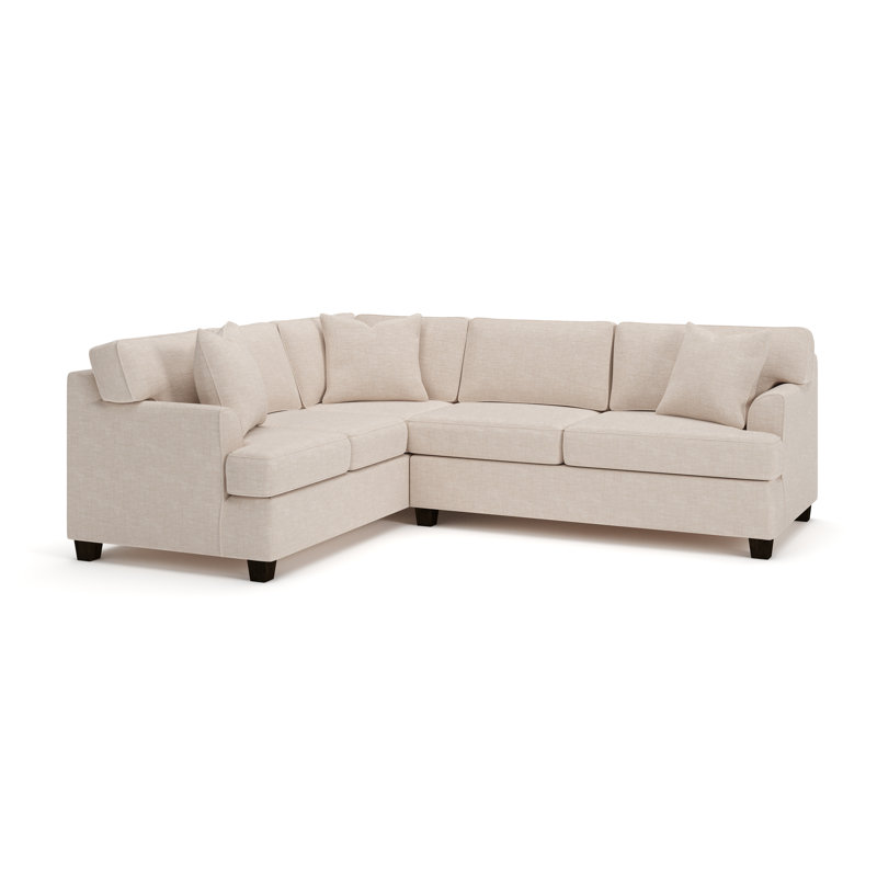 Conradina Upholstered L-Sectional, Left Hand Facing, Lena Sand Performance Linen Blend
