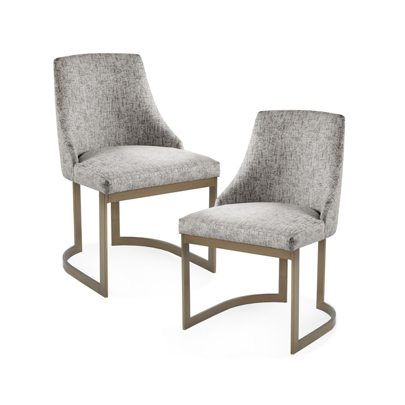 Chaise de salle à manger rembourrée Bryce (ensemble de 2), Gris