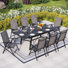 Ensemble repas pour 8 personnes, table de patio et chaises de salle à manger en métal Argyri