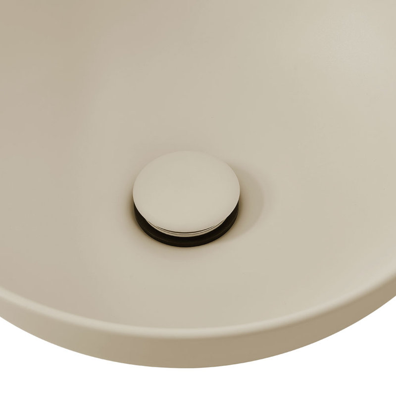 Metro Lane 39.5mm L x 39.5mm W Ceramic Circular Sink, Bone White