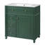Meuble-lavabo français 30 po avec lavabo en céramique et boutons rétro Riku-123512832