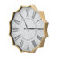 Horloge murale 23,5 x 2,5 x 23,5 po à chiffres romains rétro avec bordure dorée
