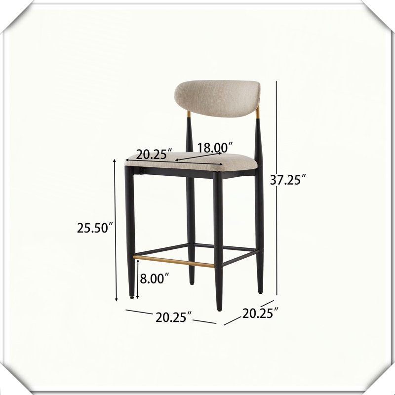Ensemble de 2 tabourets de comptoir sans accoudoirs Robuste, durable, élégant, pratique, compact et fonctionnel, Noir