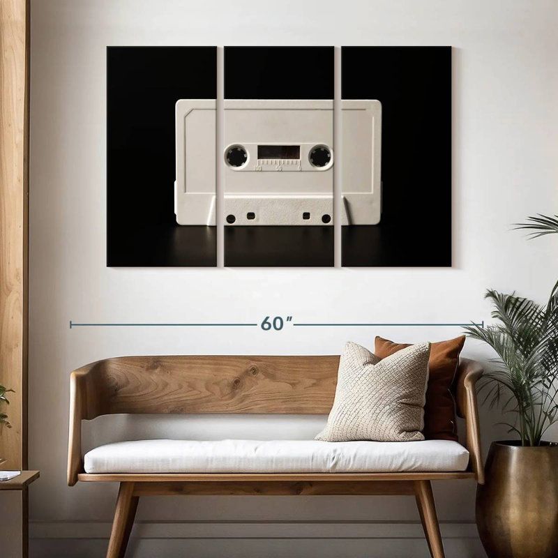 Cassette audio blanche Abarca, H 32 po x l 50 po
