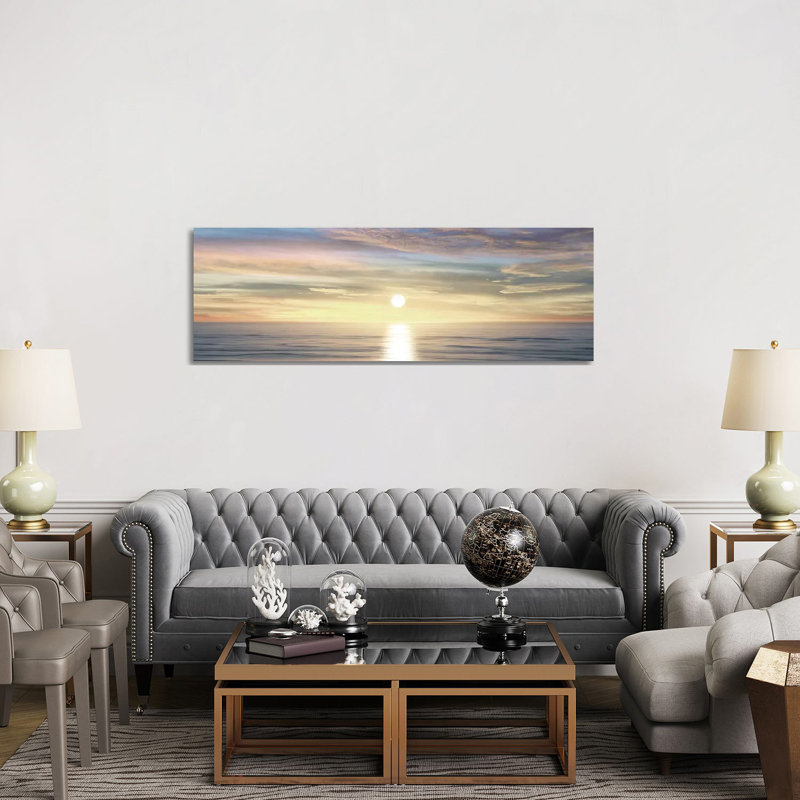 Sunlit Horizon Iii by Maggie Olsen - Wrapped Canvas Panoramic Print, 152.4 cm H x 50.8 cm W, Brown Framed
