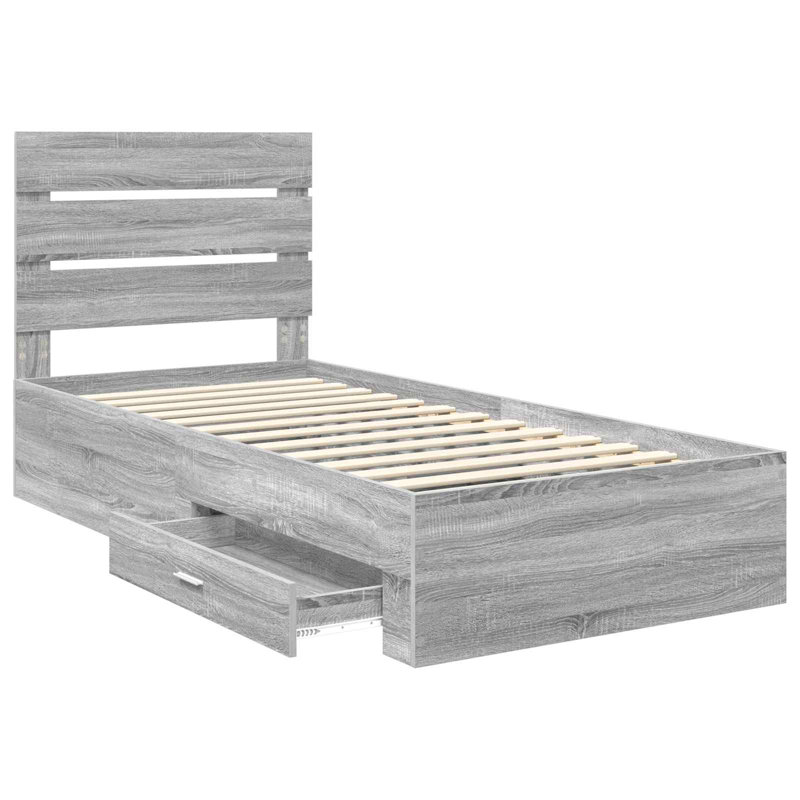 Bed Frame, Small Single (2'6), Grey Sonoma