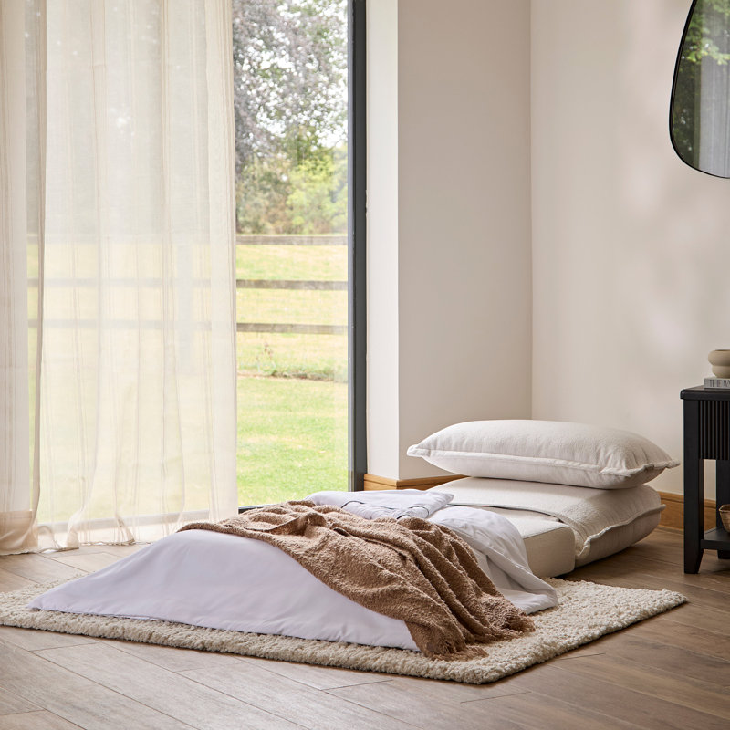 2 Seater Sofa Bed - Boucle, White, Single