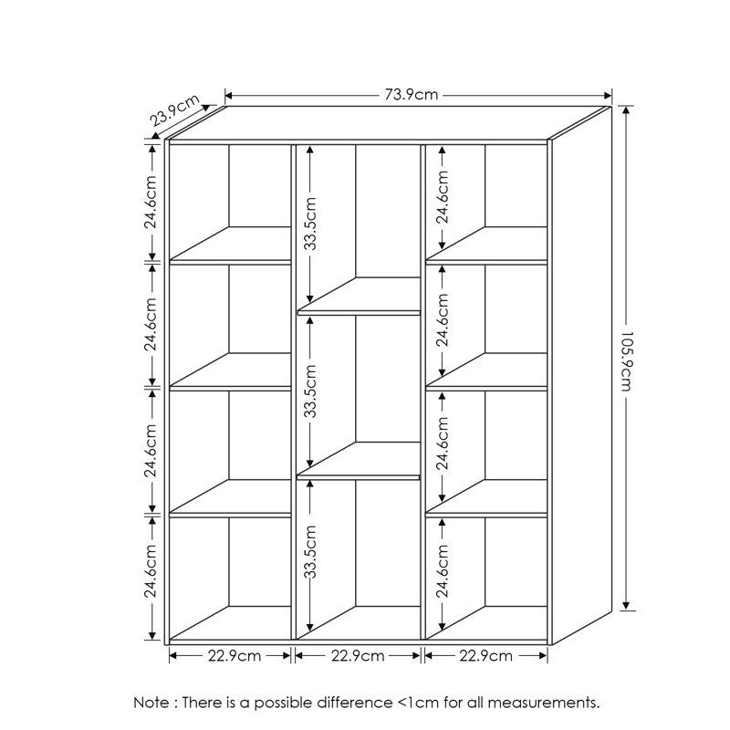 Placentia 11-Cube Reversible Open Shelf Bookcase, White/Light Blue