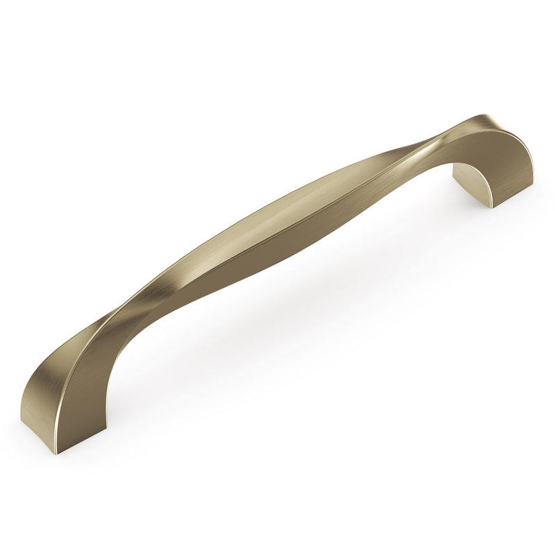 Poignée à poignée Twist Collection - 5-1 / 16 po Poignée d'armoire encastrée nickel doré - Quincaillerie transitionnelle pour tiroirs et armoires