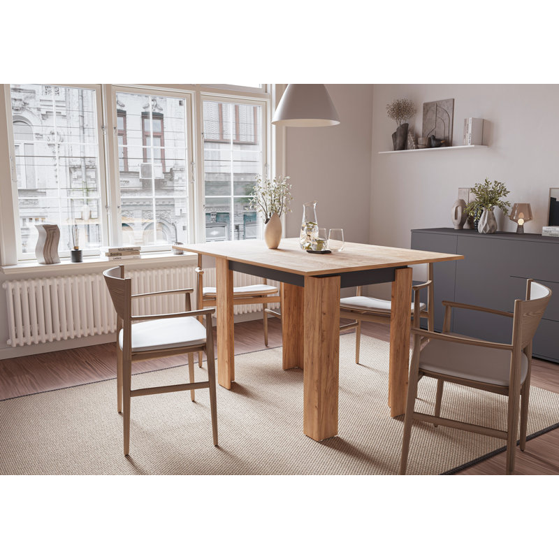 Extendable Dining Table Family 90-120 Gold Craft - Anthracite, Oak / Grey