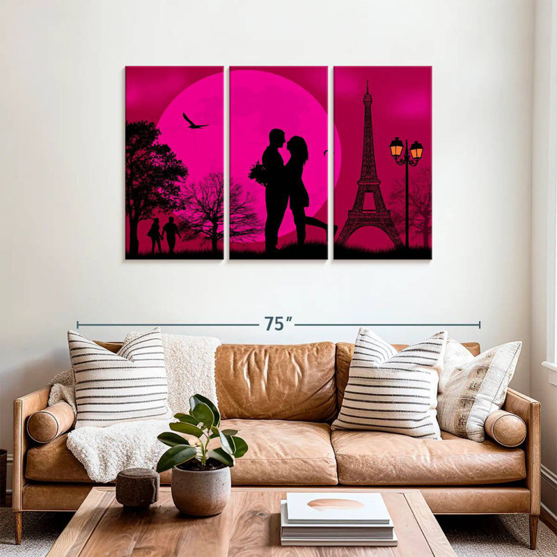 Couple de Hardie à Paris, H 36 po x l 57 po