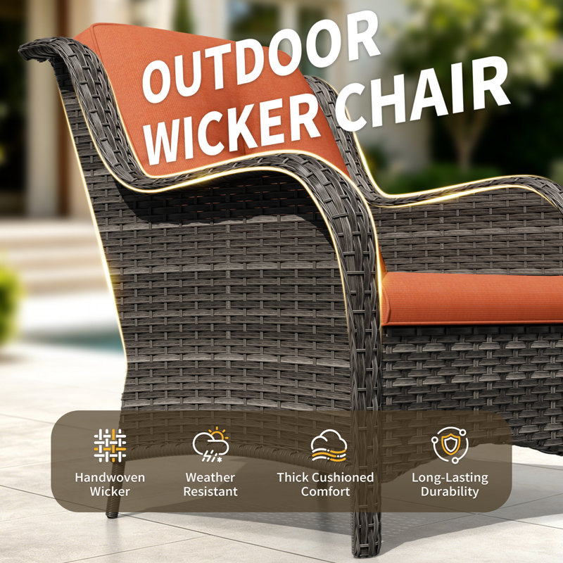 Anahit 5-Piece Outdoor Sofa Seating Group with Cushions, Orange