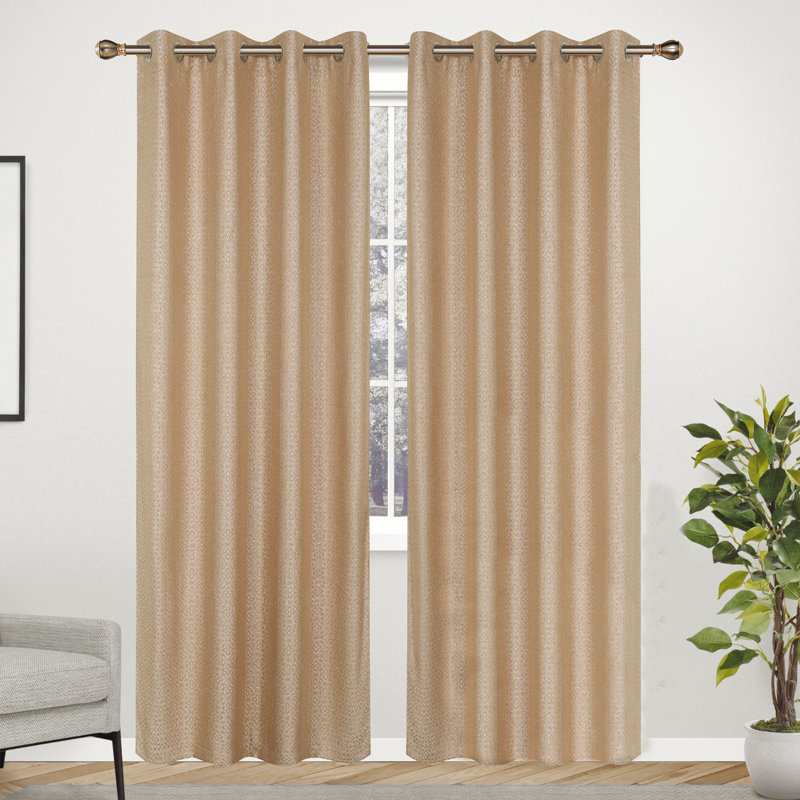 Adrik Room Darkening Curtain Single Panel, Taupe