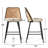 Upholstered 26.5" Rattan Counter Stool