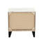 Table de chevet artificielle en faux marbre rustique avec détails crème, 23 x 15 x 23 pouces,