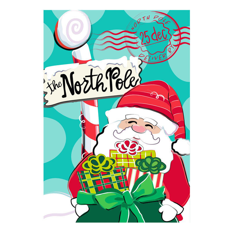 Drapeau de jardin en toile de jute North Pole