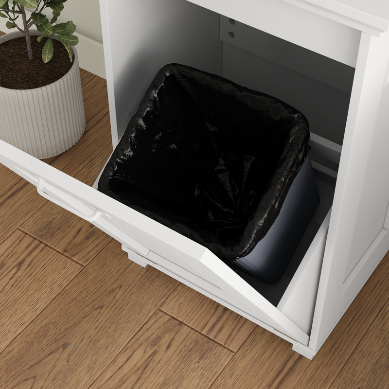 Armoire à poubelle blanche cachée avec désodorisant à l'ozone