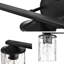 3 lumières 21 po Éclairage pour meuble-lavabo noir mat avec abat-jour en verre transparent martelé-1107782664-1134545831