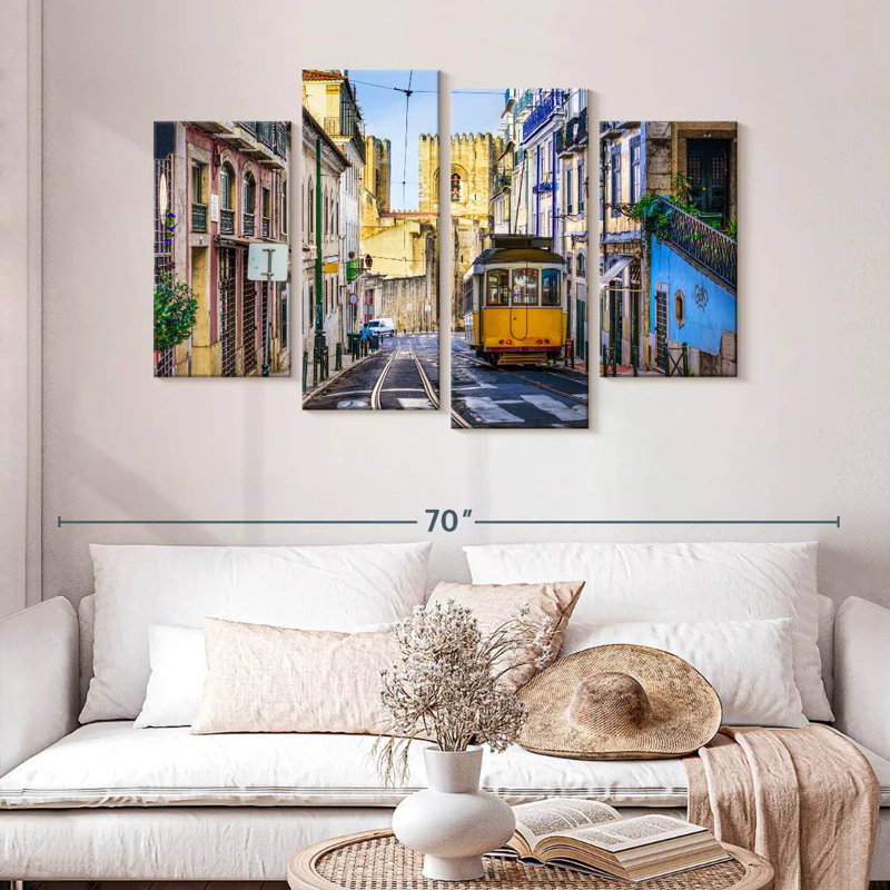 Sireci Yellow Lisbon Tram, 32" H x 52" W