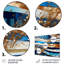 Art mural bleu étincelant - Vagues, salon-1689136304-1689136306