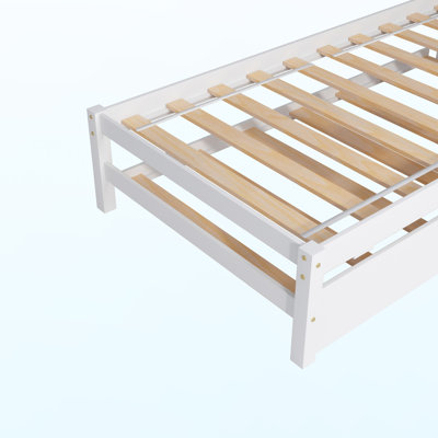 Lit plateforme simple en bois massif avec bibliothèque Fuze
