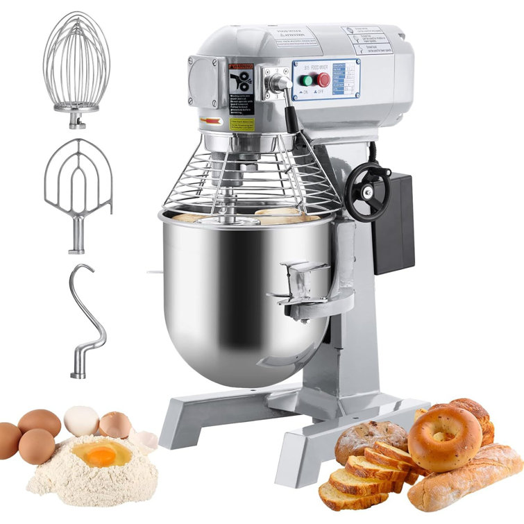 10 Qt Commercial Food Mixer, 600 W, 3 Speed Adjustable