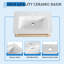Meuble-lavabo mural 68 po - lavabo en céramique blanche, tablettes de rangement, 2 portes à fermeture en douceur, emballage en kd, contreplaqué et chêne blanc américain-121082284