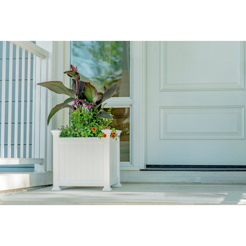 White Vinyl 16" Classic Outdoor Planter Box