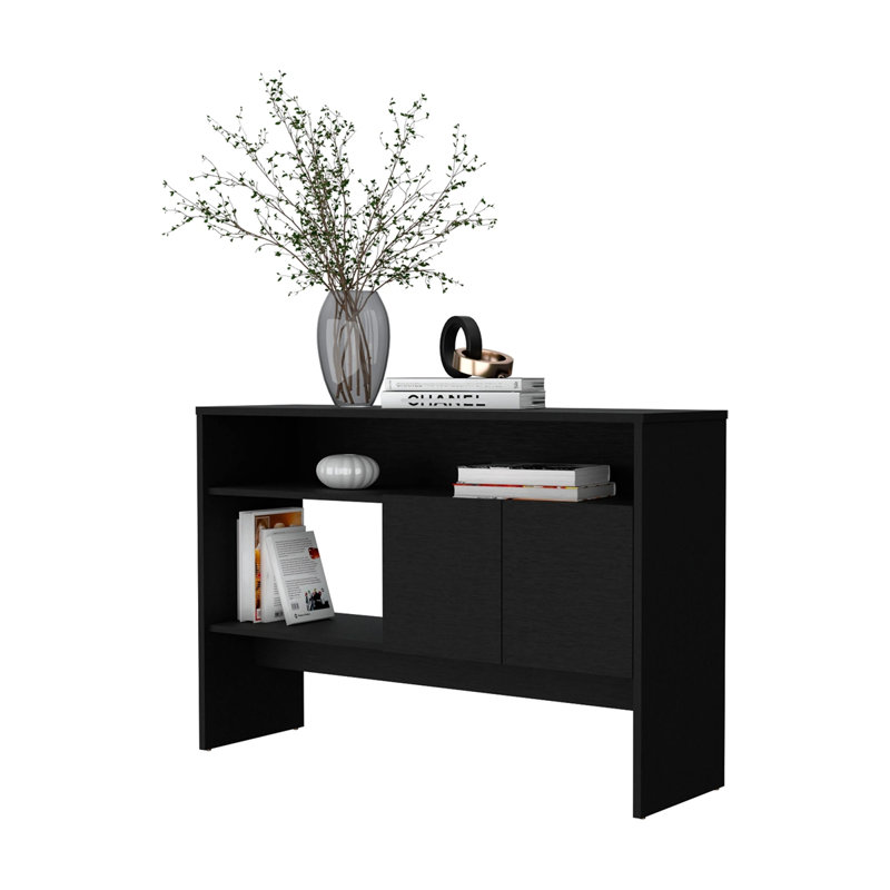 Console avec deux portes, Noir