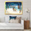 Paysage d'hiver avec des cerfs - peinture sur toile-67444056-67444065