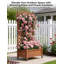 Boîte à fleurs en bois avec treillis, roues verrouillables et trous de drainage-484126726